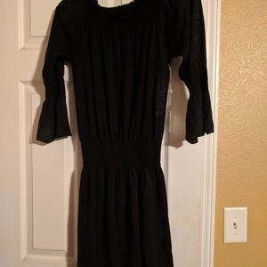 Black Margaret OLeary off the shoulder dress.
